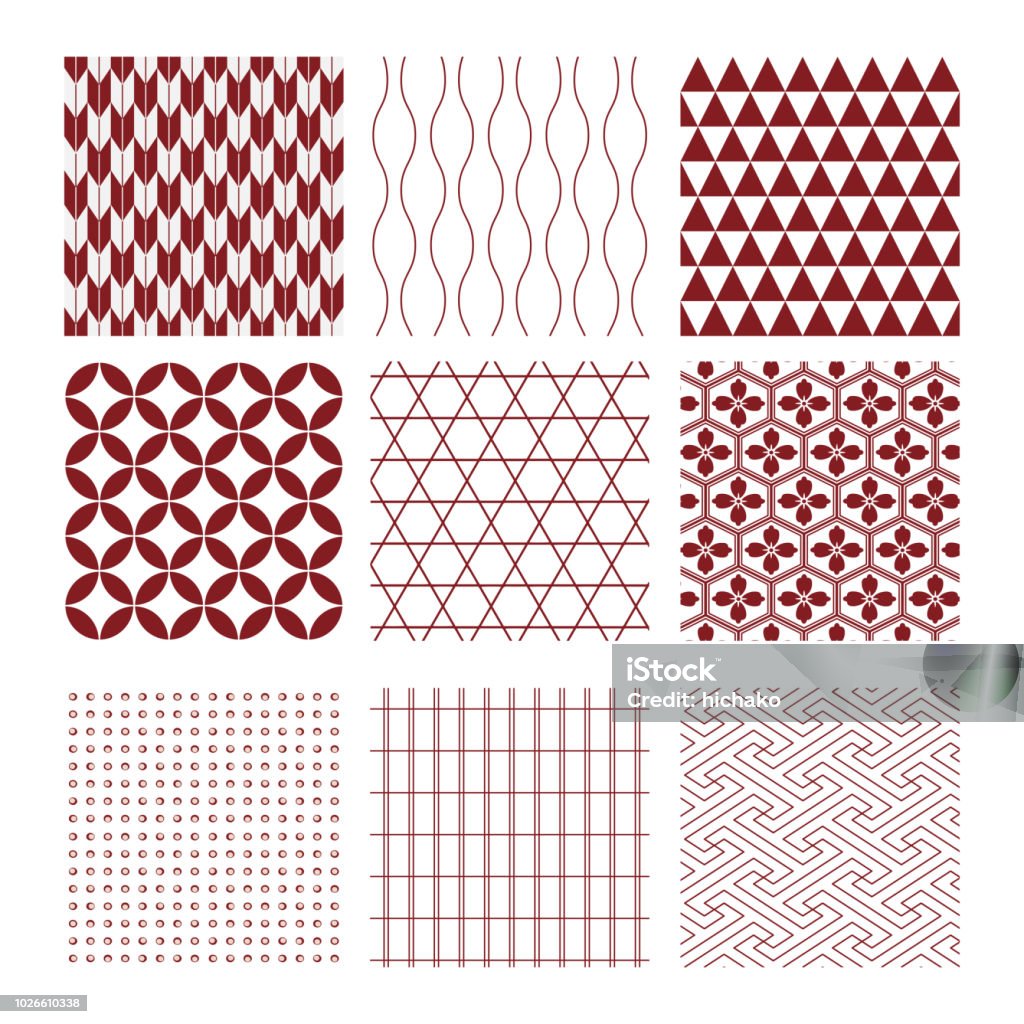 Traditionelle japanische Muster-Kollektion - Lizenzfrei Muster Vektorgrafik