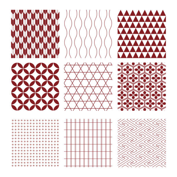 伝統的な和柄コレクション - sewing pattern点のイラスト素材／クリップアート素材／マンガ素材／アイコン素材