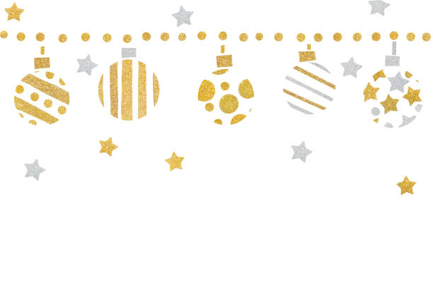 istock Gold and silver glitter christmas balls paper cut 1026610634