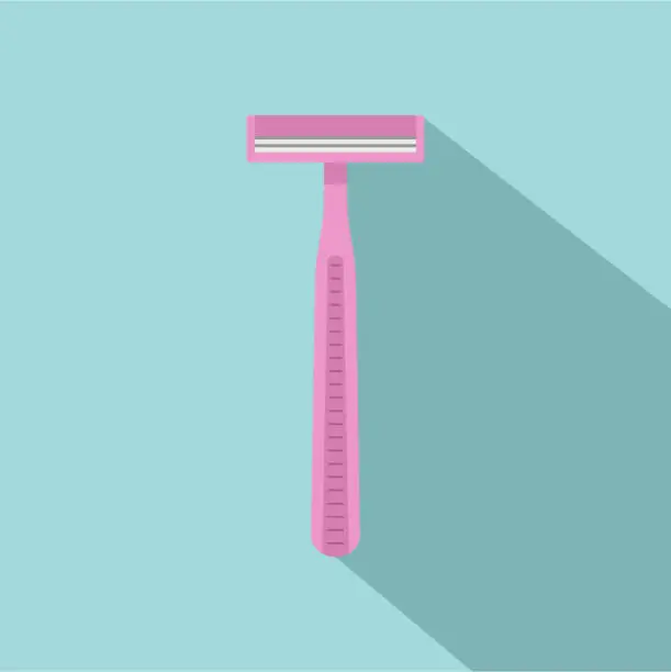 Vector illustration of Pink woman razor icon, flat style