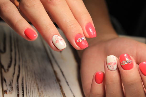 istock Youth manicure design best nails, gel varnish 1026620040