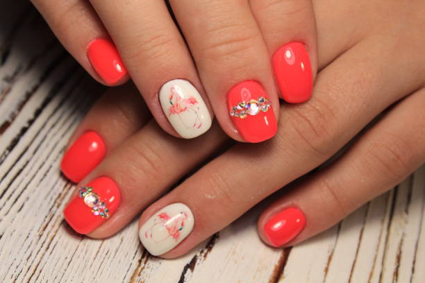 istock Youth manicure design best nails, gel varnish 1026623490