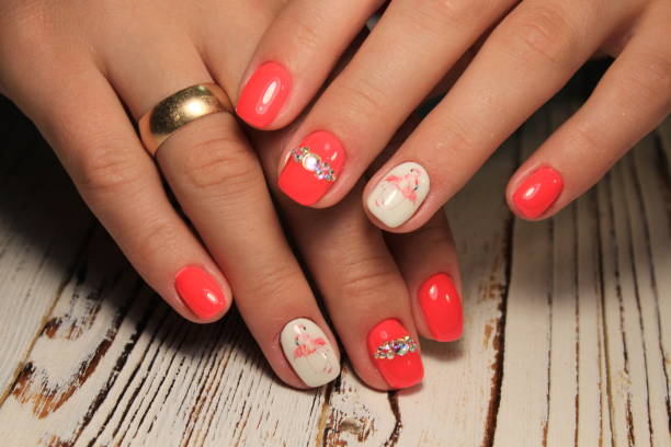 istock glamorous beautiful manicure on a trendy texture background 1026623662