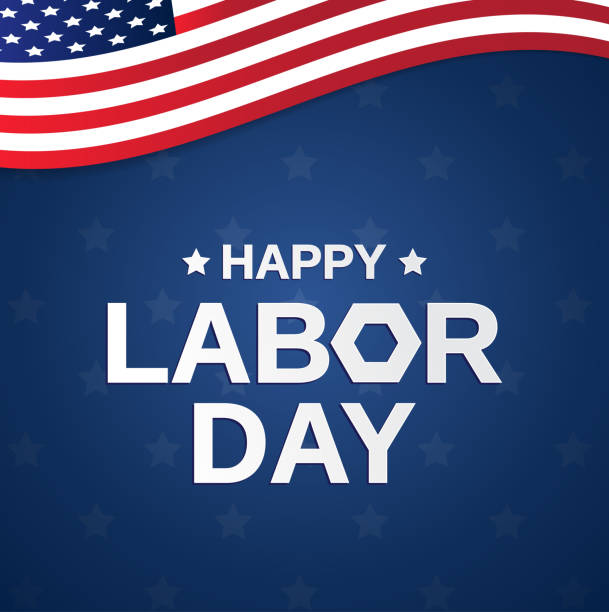 istock Happy Labor Day blue background with Usa flag. Vector illustration. 1026624544
