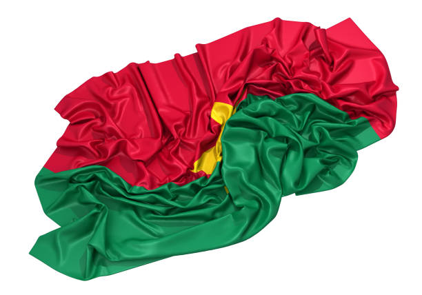3D illustration of Burkina Faso flag