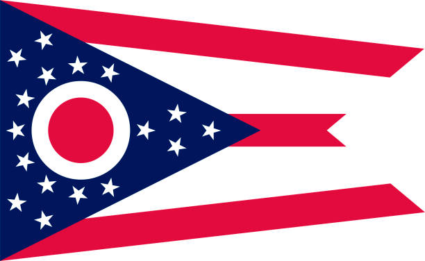 Ohio vector flag. Illustration. United States of America Ohio vector flag. Illustration. United States of America columbus ohio sign stock illustrations