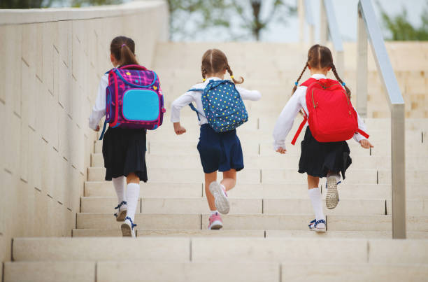 istock Happy children  girlfriend schoolgirl student elementary school 1026631196