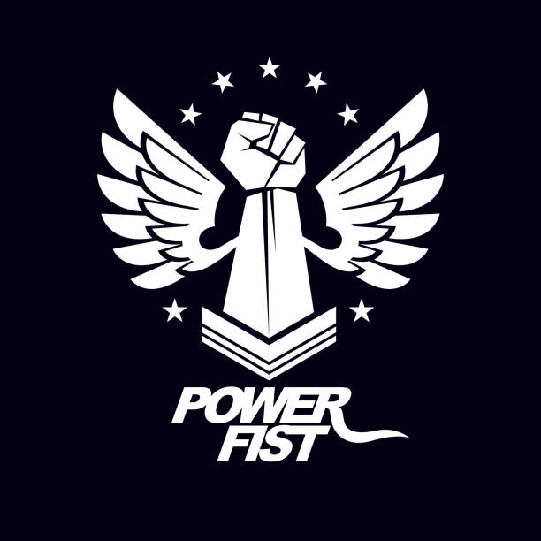 istock Strong fist of a muscular man vector illustration. Best fighter vector symbol, triumph concept. 1026631702