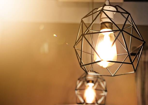 istock Light bulbs decoration in cafe shop, new ideas concept, thinking innovation, business solutions 1026631806