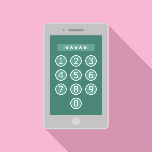 Device lock code icon, flat style Device lock code icon. Flat illustration of device lock code vector icon for web design safe dial icon stock illustrations