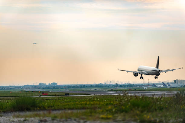 Airplane landing Pearson International airport