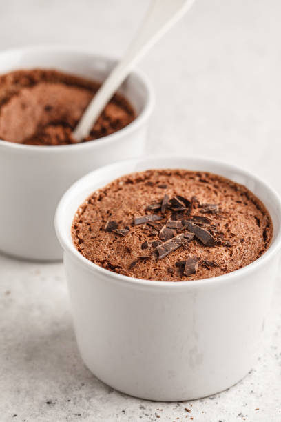 istock Chocolate mousse from aquafaba. Vegan chickpea dessert. 1026653460