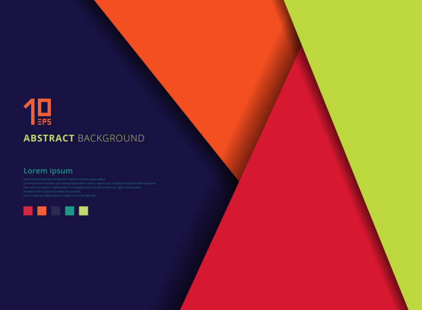 Template geometric colorful overlap layer on blue background with space for text. Template geometric colorful overlap layer on blue background with space for text. Vector illustration paper layer abstract stock illustrations