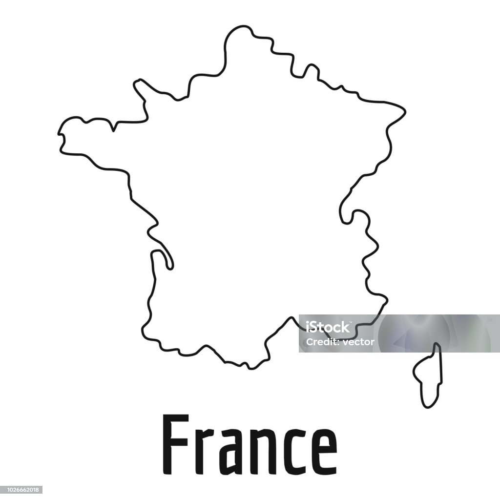 Simple Vector France Map France Map Thin Line Vector Simple Stock Illustration - Download Image ...