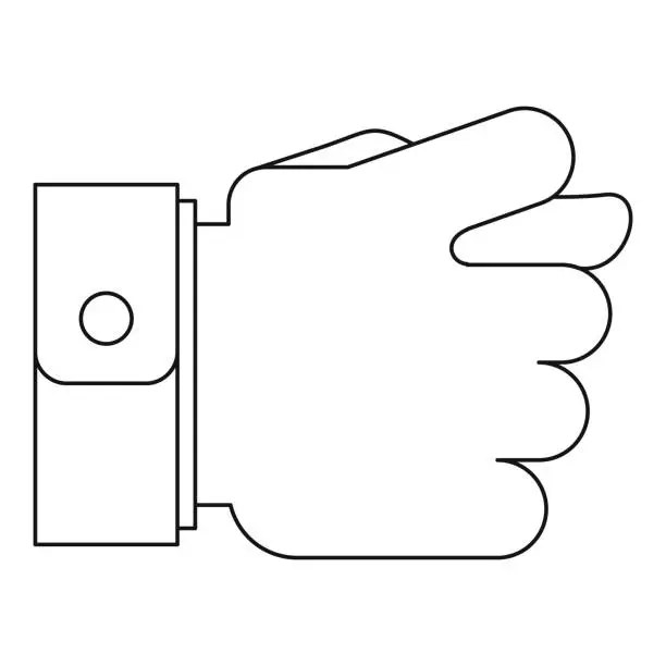 Vector illustration of Fig gesture icon, outline style.