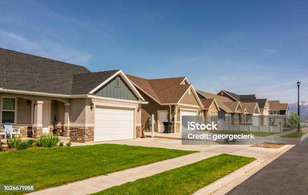 Modern American Housing Development Stock Photo - Download Image Now - House, Community, Residential District