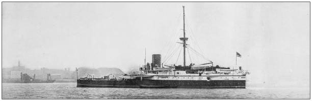istock Navy and Army antique historical photographs: Battleship 