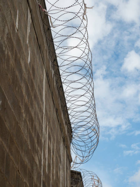 istock Razor Wire at the top of a Wall 1026674894