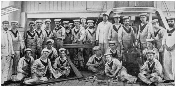 istock Navy and Army antique historical photographs: Gunnery Cadets 1026676202