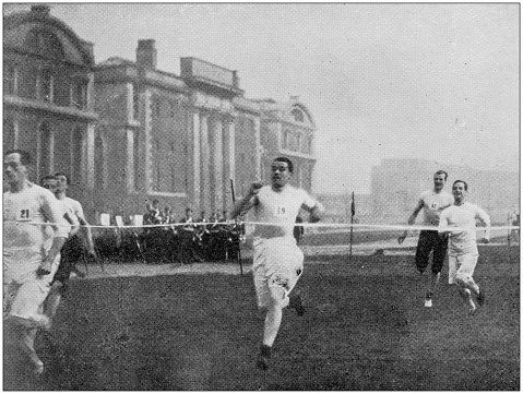 Navy and Army antique historical photographs: Naval college sports, Running race