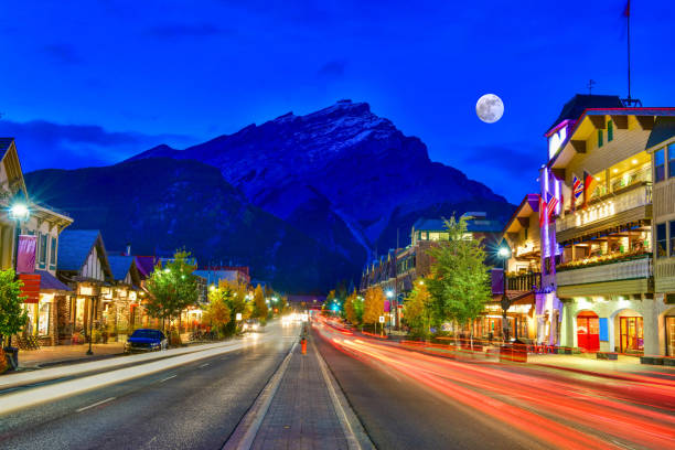 istock Banff Avenue at twilight time,Canada 1026683676