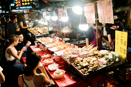 Keelung, Taiwan - August 05, 2018 : Keelung Night Market in Taiwan. Keelung is one of the major Night Market in Taiwan.