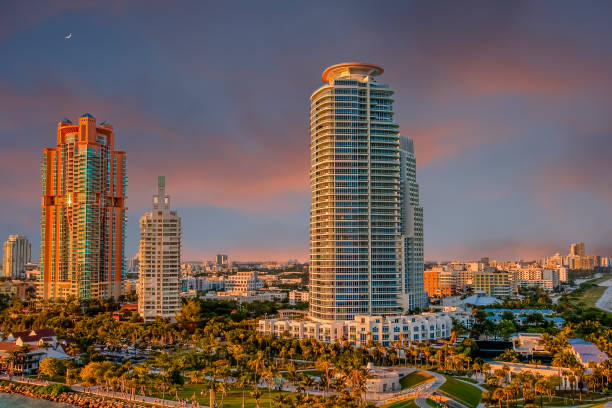 istock Two Colorful High Rise Tropical Condos 1026689950