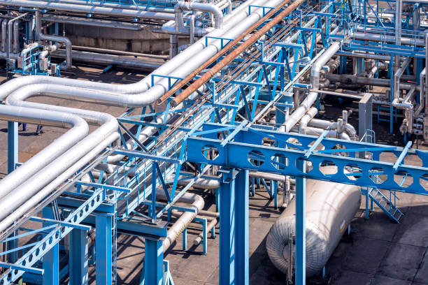 istock Steel pipelines in the Refinery 1026690746
