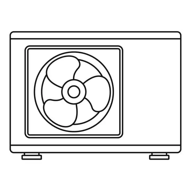 Vector illustration of Outdoor conditioner fan icon, outline style