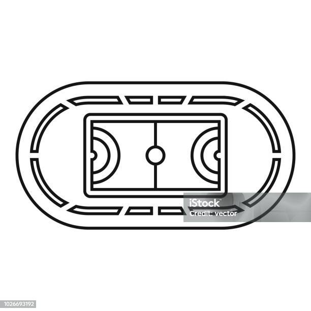 Top Sport Field Icon Outline Style Stock Illustration - Download Image Now - Australian Rules Football, Icon Symbol, Stadium