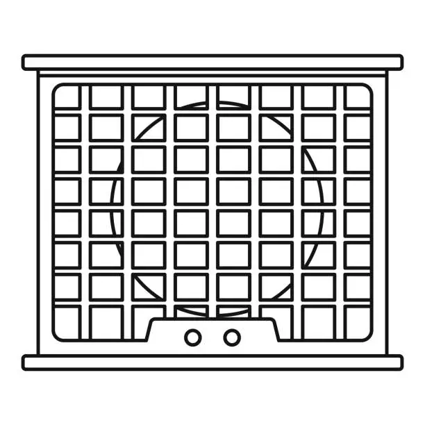 Vector illustration of Air conditioner compressor icon, outline style