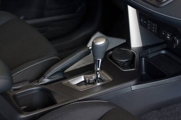 istock Interior of new modern car with automatic transmission. Modern transportation. 1026701152
