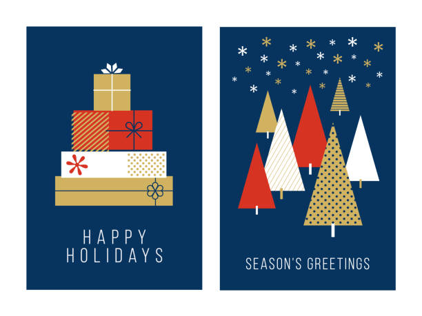Christmas Greeting Cards Collection Christmas Greeting Cards Collection - Illustration christmas card illustrations stock illustrations
