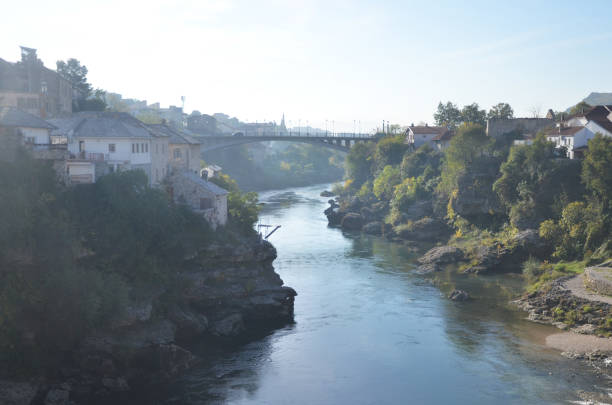 istock Autumn time at Mostar. Stunning view from the stari most bridge. 1026709388