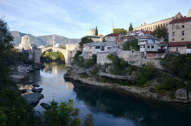 istock Autumn time at Mostar. Stunning view from the stari most bridge. 1026709766