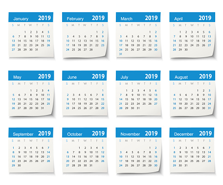 Vector calendar 2019