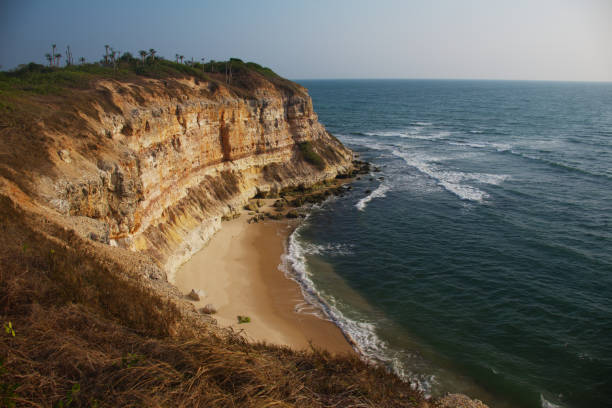 View of the Ambriz coastline, Bengo, Angola stock photo