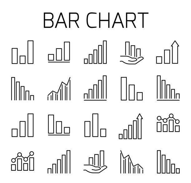 zestaw ikon wektorowych związanych z wykresem słupkowym. - honda center stock illustrations