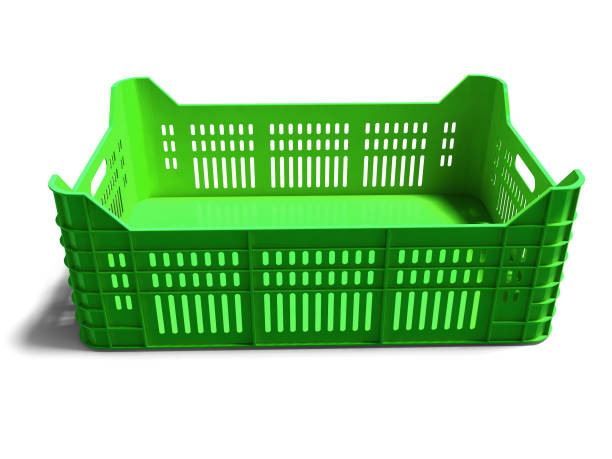 istock Modern dark green fruit box for sale 3d rendering on white background with shadow 1026729238
