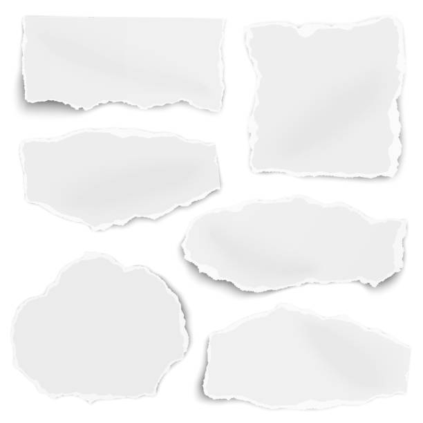 ilustraciones, imágenes clip art, dibujos animados e iconos de stock de conjunto de papel en diferentes formas trozos aislados sobre fondo blanco. ilustración de vector. - multi colored paper color image garbage