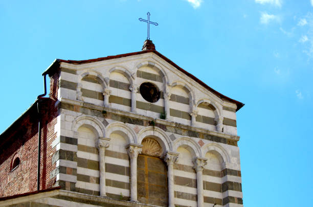 ancient church of Lucca in Italy embellished with sculptures, marble and gold