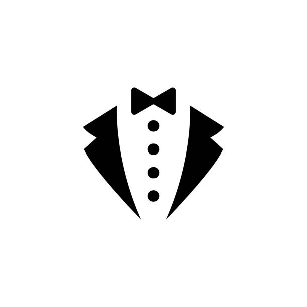 tuxedo suit icon Tuxedo suit icon . Tie classic butler dress butler stock illustrations