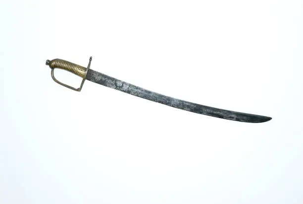 French saber from the Napoleonic Wars isolated on a white background.