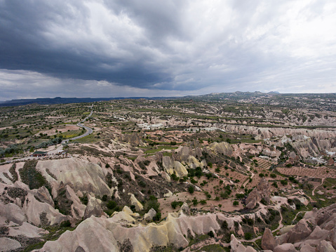 Aerial view of Red Valley in Cappadocia