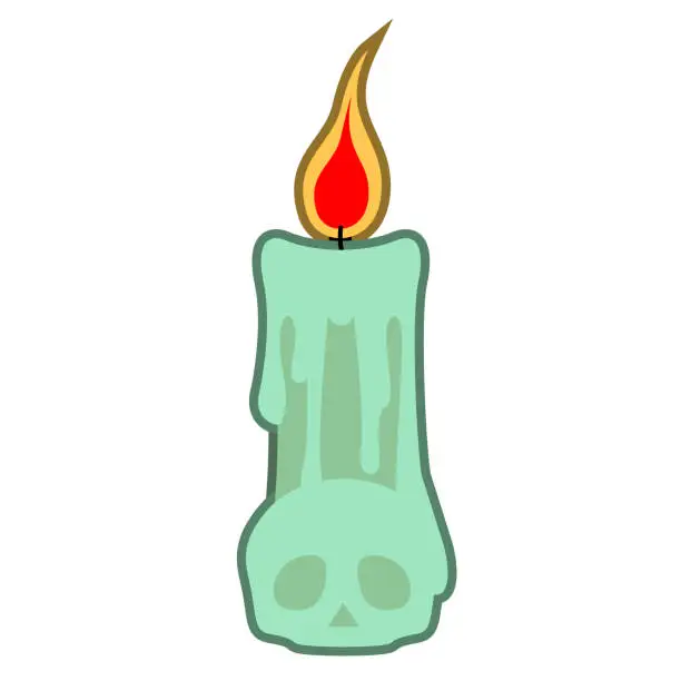 Vector illustration of Candle icon with melted wax