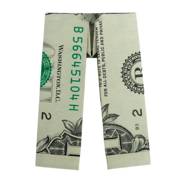 Money Origami Pants Folded With Real One Dollar Bill Isolated On
