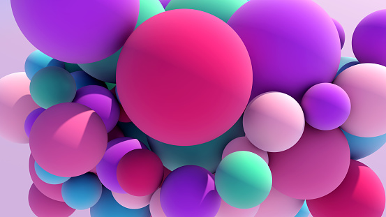 Colorful Floating Balls Background Stock Photo - Download Image Now -  Backgrounds, Balloon, Three Dimensional - iStock
