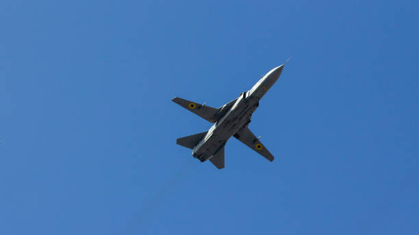 istock fighter flies against the blue sky, military aircraft 1026799342