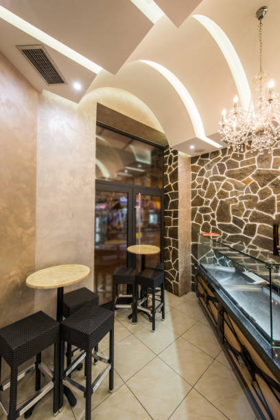istock Fast food or pizza restaurant interior 1026800010