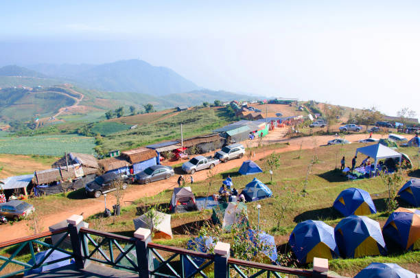istock Attractions tent on the mountain at Phu Tuppik. 1026803992